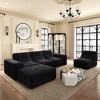 143.7" L-Shaped Sectional Sofas Set with Removable Ottoman, Tufted Deep Seat Couch with Chaise & Accent Chair, Sparkling Chenille Sofa for Living Room - 4 of 4
