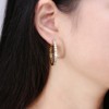 Hoop Earrings Gold Plated Clear Cubic Zirconia Womens Girl Ginger Lyne Collection - image 4 of 4