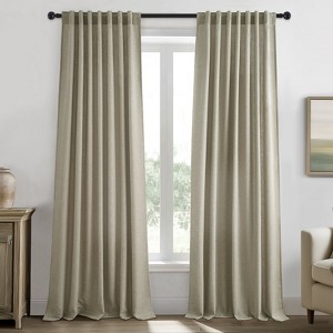 Topfinel Linen Back Tab Curtains,Light Filtering Curtain, Thick Linen Textured Semi Sheer Drapes(Set of 2,With Hooks) - 1 of 4