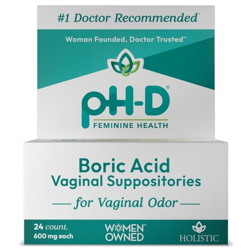 pH-D Feminine Health Boric Acid Vaginal Suppositories - 24ct - image 1 of 4