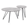 HomeRoots Set of Two Gray and Black Wood and Steel Round Nested Coffee Tables - 3 of 4