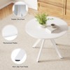 Lirago 39 Mid Century Modern Round Dining Table for 4-6 Person Thick Wood Tabletop with Metal Frame for Kitchen Dining Room Living Room White - 3 of 4