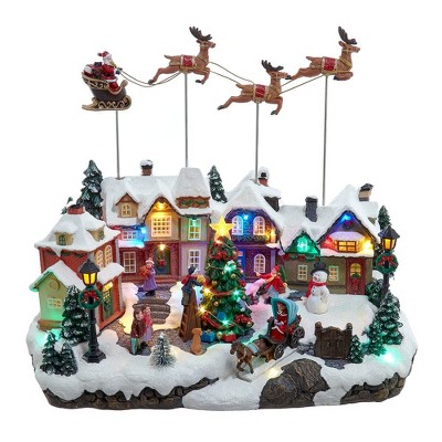 Kurt Adler 11.8-inch Multicolored Led Lighted Musical Santa And Sleigh ...