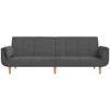 vidaXL 2-Seater Sofa Bed w/Pillows - Dark Gray Fabric Convertible Couch for Home Office/Living Room - 4 of 4