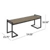 Coolbibila-Patio Benches With Cantilever Iron Legs, Garden Benches Constructed From Slatted Acacia Wood, Modern Garden Bench Outdoor - 4 of 4