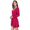 Women's Cross V-Neck Wrap Ruffle Party Mini Dress - 2 of 4