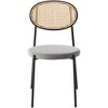 LeisureMod Euston Dining Chair with Wicker Back and Velvet Seat - image 2 of 4