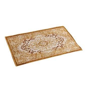 Collections Etc Classic Medallion Design Accent Rug with Skid-Resistant Backing - Perfect for Any Room in Home