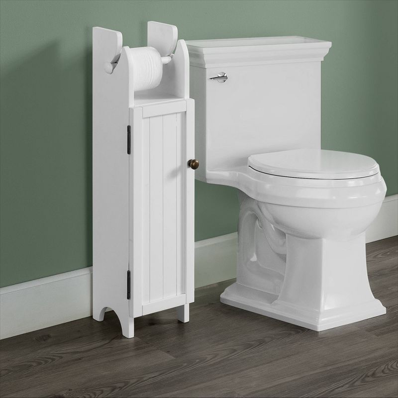 Dover Deluxe Storage Cabinet with Toilet Paper Dispenser White - Alaterre Furniture, 3 of 9