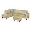 DOMETOUR Modern 3-Piece Living Room Sofa Set (Sofa+Left Side Chaise+Ottoman) - 3 of 4