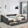 Queen Size Daybed with Drawers Upholstered Tufted Sofa Bed(84.5"x63.5"x26.5")"Grey+ Polyester" - 2 of 4