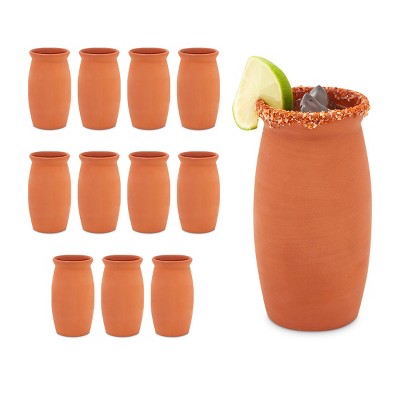 Okuna Outpost 12 Pack Cantaritos Mugs for Mexican Fiesta Party, 12 oz