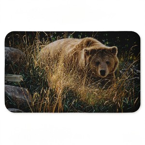 Stupell Industries Crossing Paths Brown Bear Printed Anti-Fatigue Floor Mat, design by Collin Bogle, 30"x18" - 1 of 4