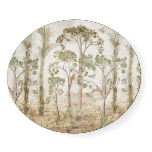 Spode Kit Kemp 14" Tall Trees Oval Serving Platter, Enchanted Forest Design, Porcelain, Dishwasher,  Microwave, and Freezer Safe - 1 of 4