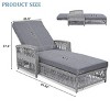 Outdoor Patio Recliner,All Weather Rattan Patio Adjustable Recliner With Armrests And Removable Cushion,Pool Lounge Chairs-Cuddlewood - 4 of 4