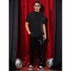 Lars Amadeus Men's Mock Neck Short Sleeve Metallic Party Glitter T-Shirts - 2 of 4