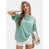 EXLURA Womens Summer Oversized T Shirts Crewneck Loose Workout Short Sleeve Blouse Tops 2025 Y2K Casual Athletic Basic Tee - 4 of 4