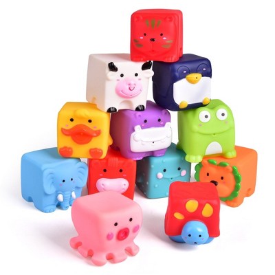 Fun Little Toys 12 PCS Stack and Squirt Animal Cubes