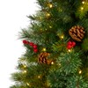 Nearly Natural 6-ft Aberdeen Spruce Artificial Christmas Tree with 350 Clear LED Lights, Pine Cones and Red Berries - 3 of 4