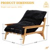 Modern Accent Chair, Comfy Chaise Lounge Chair with Ash Wood Armrest, Upholstered Armchair with Soft Cushion for Bedroom Balcony Lounge Reading Room - 2 of 4