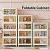 QingMoon Foldable Storage Cabinet, Stackable Plastic Wardrobe Organizer with Wheels and Magnetic Door for Home and Office - 4 of 4