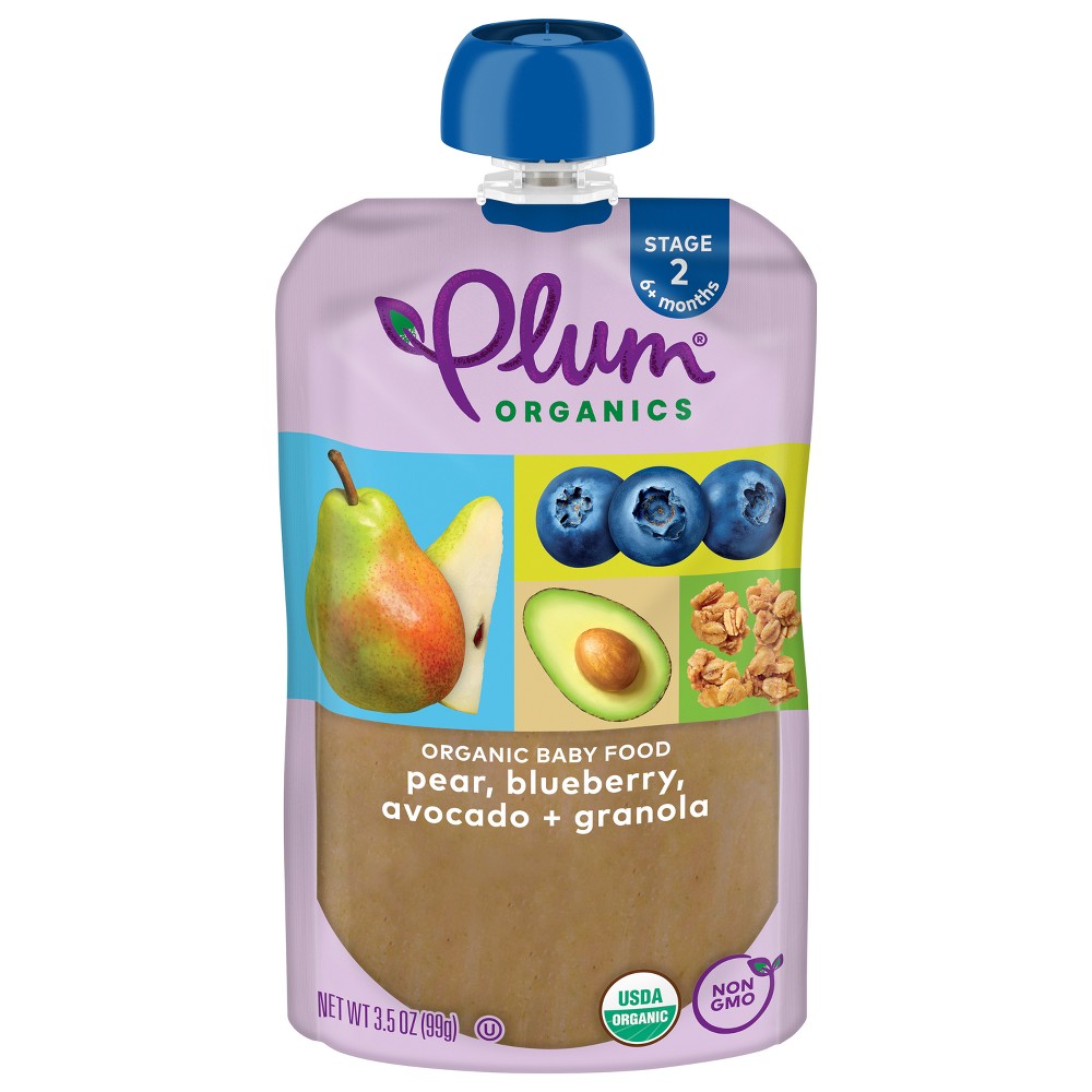 Photos - Baby Food Plum Organics  Stage 2 - Pear Blueberry Avocado Granola - 3.5oz