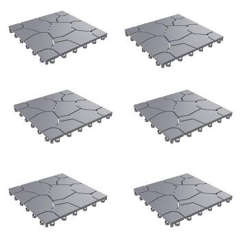 Nature Spring 6-Pack Interlocking Deck Tiles - Weather-Resistant Outdoor Flooring for Balcony, Porch, and Garage Covers 5.5 sq. ft.