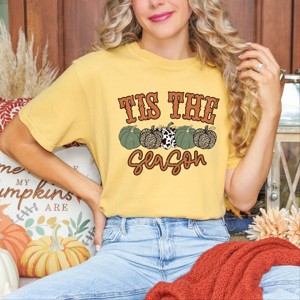 Simply Sage Market Tis The Season Leopard Pumpkin Garment Dyed Tee - 1 of 4