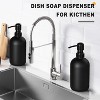 BRINJOY Glass Soap Dispenser, 15oz Black Soap Bottle with Pump for Kitchen and Bathroom 2 Pack - 2 of 4