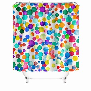 Colorful Dots Shower Curtains for Bathroom Waterproof Fabric Bath Curtain Durable Soft Stylish Bathroom Decor 72x72 Inch - 1 of 1