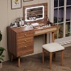 Bella Depot 39" Retro Makeup Vanity Set, Dressing Table with Flip-Top Tabletop, Vanity Desk with Storage 3 Drawers - 2 of 4