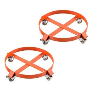 55-gallon Bucket Cart with 4 casters, 1000-pound Capacity Trash Can Cart, Orange Steel Frame Trolley - 1 of 4