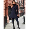 Allegra K Women's Elegant Notched Collar Single Belted Winter Long Coat - 4 of 4