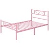 Yaheetech Simple Metal Bed Frame with Headboard&Footboard Slatted Bed Base - 2 of 4