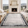 Washable Modern Bordered Rug Non Slip Low Pile Rug Soft Throw Floor Cover Foldable Indoor Carpet for Living Room Bedroom Playroom Nursery - 2 of 4