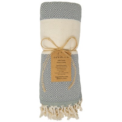 Deerlux 100% Cotton Bath Towel, 40" x 70" Diamond Peshtemal
