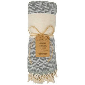 Deerlux 100% Cotton Bath Towel, 40" x 70" Diamond Peshtemal - 1 of 4