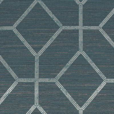 Asscher Teal and Metallic Gold Geometric Vinyl Wallpaper