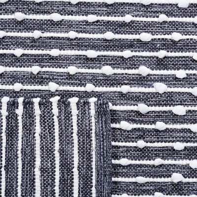 Gray and Ivory Handwoven Cotton Area Rug 4' x 6'