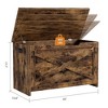 30 Inch Wooden Storage Bench with Safety Hinge, Large Shoe Storage Chest, Easy Assembly - 4 of 4