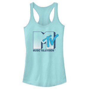 Juniors Womens MTV Faded Logo Racerback Tank Top - 1 of 3