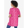 Woman Within Plus Size Mixed Print Henley Tunic - 3 of 4