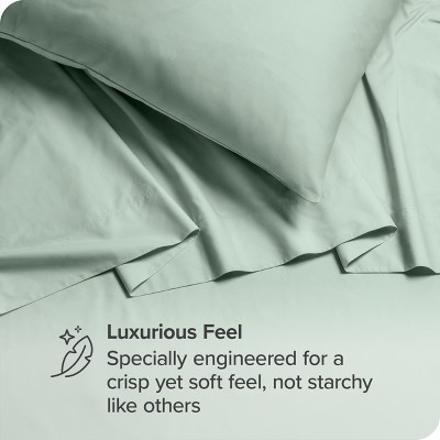 Willow Organic Cotton Percale King Sheet Set in Crisp Green