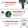 LuxenHome 5Ft Prelit Christmas Tree with Metal Stand, Full Fir Artificial Flocked Christmas Tree with 150 LED Lights Green - 3 of 4