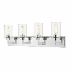 Savannah 4-Light Mid-Century Modern Vanity - Dimmable, Damp Rated, Steel, 31.5" Wide - 1 of 3