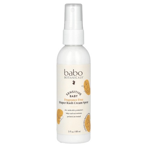 Babo Botanicals Sensitive Baby Fragrance free Diaper Rash Cream Spray No Touch Mess free Application 14.9 Zinc Oxide Shea Butter Olive Oil Target