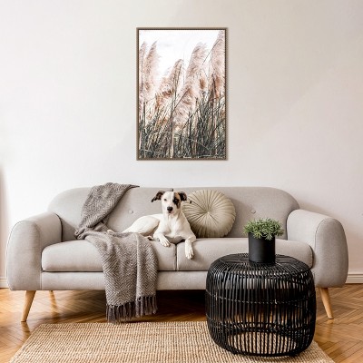 Pampas Grass Photography on Canvas with Bronze Frame