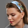 Unique Bargains Women's Bling Vintage Flowers Rhinestone Flannel Wide Edge Headband 4.92"x1.77" 1 Pc - 2 of 4