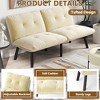 QingMoon Folding Sofa Bed with Adjustable Backrest, Velvet Loveseat Couch Bed for Living Room, Office, Apartment and Small Space - 3 of 4