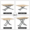 LIVAREEmlen Modern Minimalist Multifunctional Lift Table with 0.8'' Tabletop and Black Metal Legs Dressing Table Coffee Table Dining Table Office Desk - 3 of 4